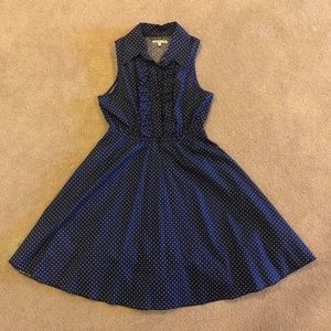 Blue polka dot retro swing dress by Charlotte Russe